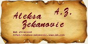 Aleksa Zekanović vizit kartica